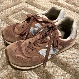 new balance 574 burgundy, pink, & blue sneakers